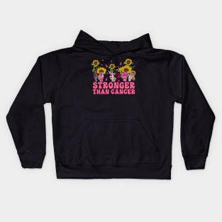 Breast Cancer Awareness Stronger Than Cancer Pink Ribbon Kids Hoodie